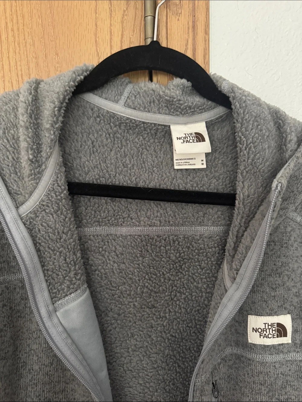 The North Face Light Gray Sherpa Fleece Hoodie